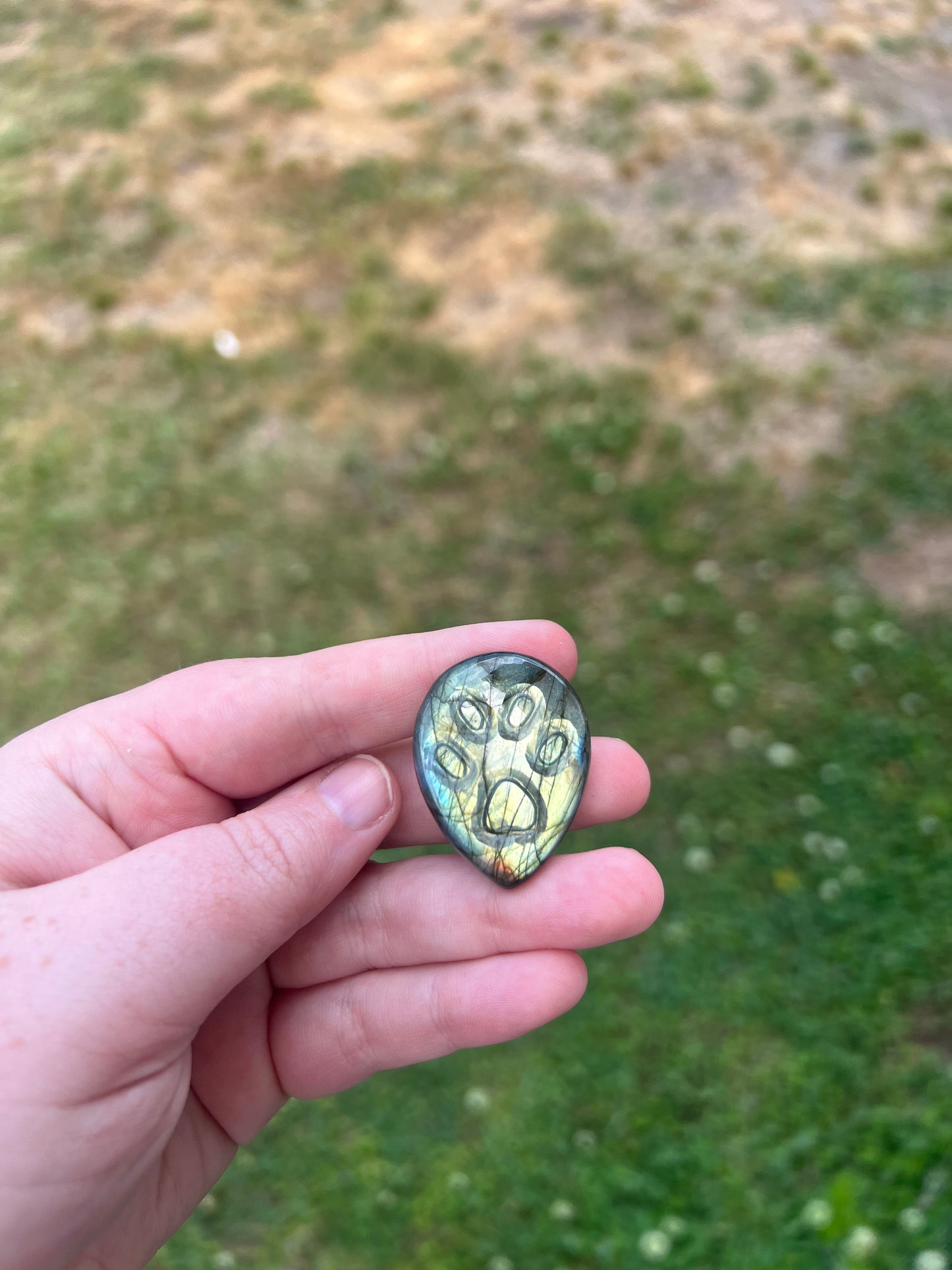 Paw Print Labradorite Cab