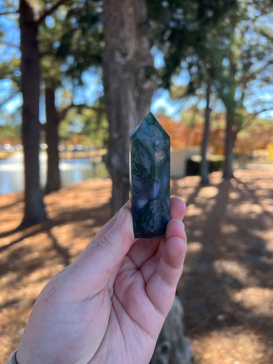 Moss agate tower