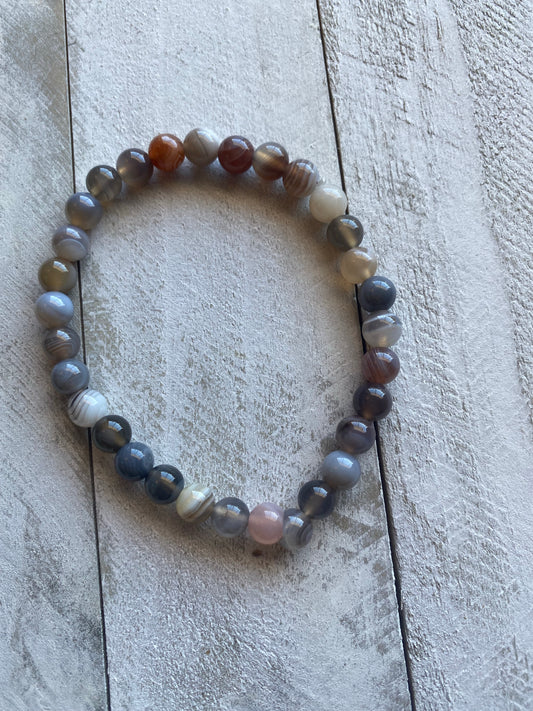 Botswana Agate 6mm Bracelet.