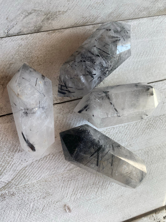 Double Terminated Tourmalinated Quartz